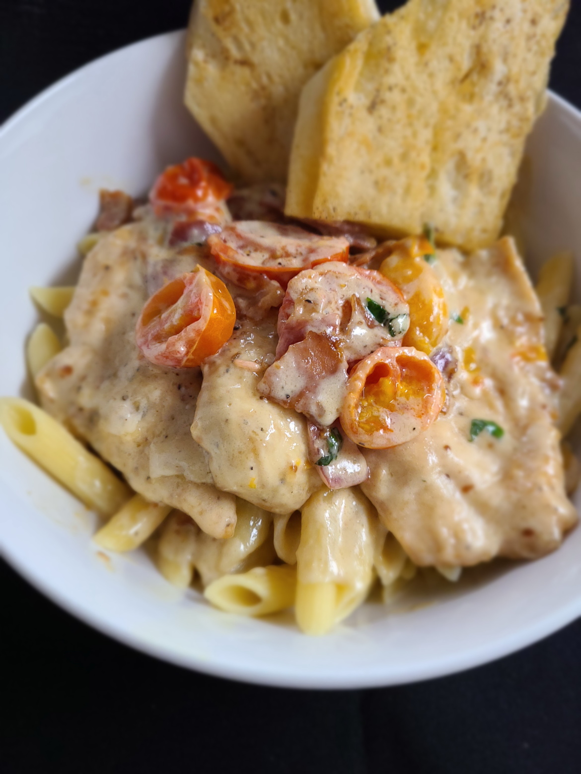 Creamy Penne w/ Chicken & Baby Spinach